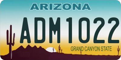 AZ license plate ADM1022