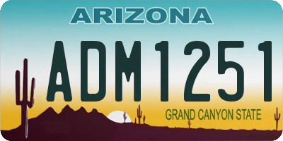 AZ license plate ADM1251
