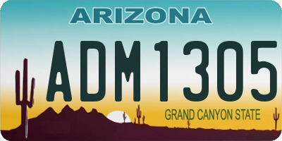 AZ license plate ADM1305