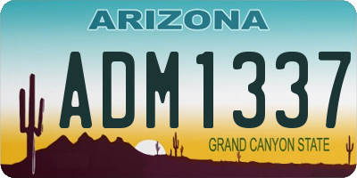 AZ license plate ADM1337