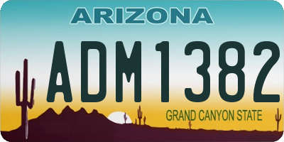 AZ license plate ADM1382