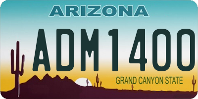AZ license plate ADM1400