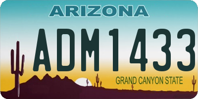 AZ license plate ADM1433