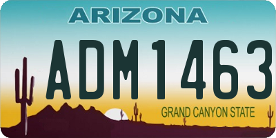 AZ license plate ADM1463