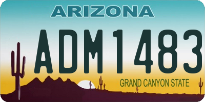AZ license plate ADM1483