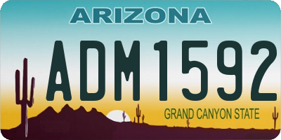 AZ license plate ADM1592