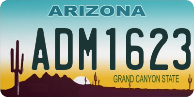 AZ license plate ADM1623