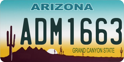 AZ license plate ADM1663