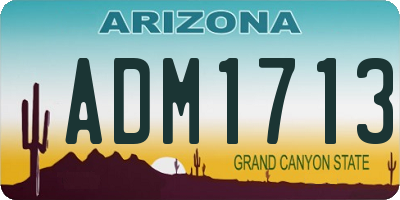 AZ license plate ADM1713
