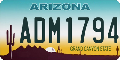 AZ license plate ADM1794