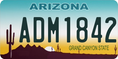 AZ license plate ADM1842