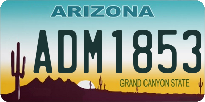 AZ license plate ADM1853