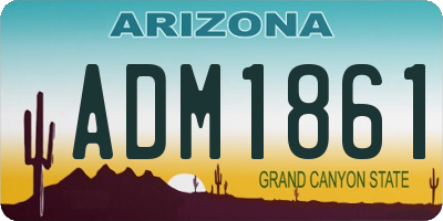 AZ license plate ADM1861