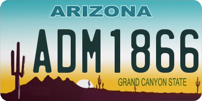 AZ license plate ADM1866