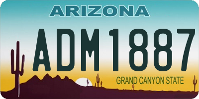 AZ license plate ADM1887