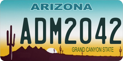 AZ license plate ADM2042