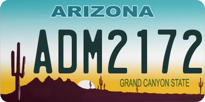 AZ license plate ADM2172