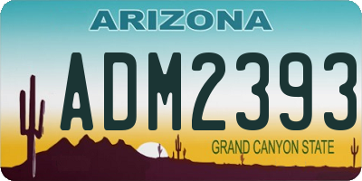 AZ license plate ADM2393