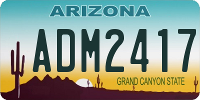 AZ license plate ADM2417