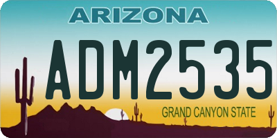 AZ license plate ADM2535