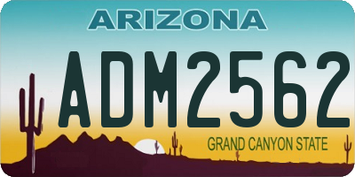 AZ license plate ADM2562