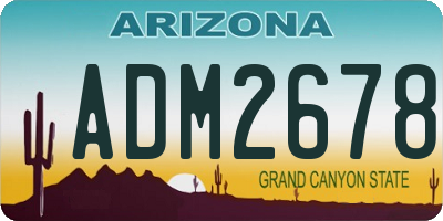 AZ license plate ADM2678