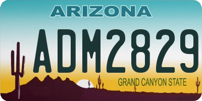 AZ license plate ADM2829