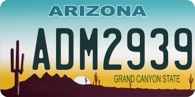 AZ license plate ADM2939