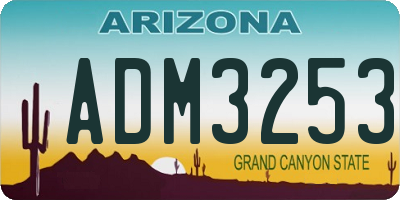 AZ license plate ADM3253