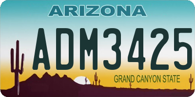AZ license plate ADM3425