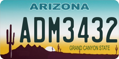 AZ license plate ADM3432
