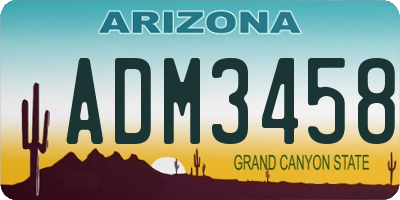 AZ license plate ADM3458