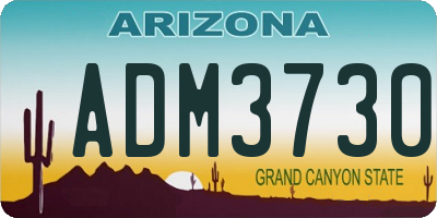 AZ license plate ADM3730