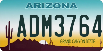 AZ license plate ADM3764