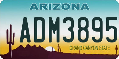 AZ license plate ADM3895
