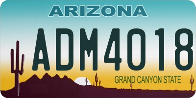 AZ license plate ADM4018