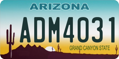 AZ license plate ADM4031