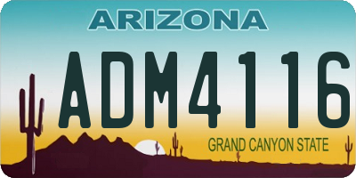 AZ license plate ADM4116