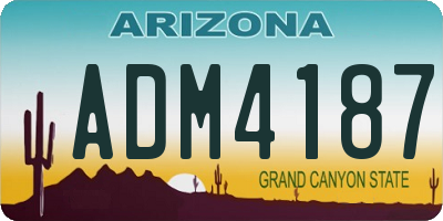 AZ license plate ADM4187