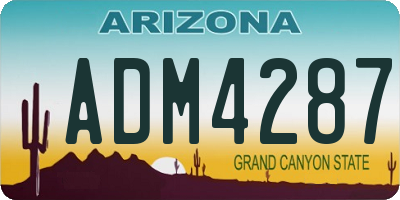 AZ license plate ADM4287
