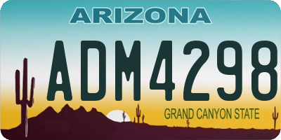 AZ license plate ADM4298