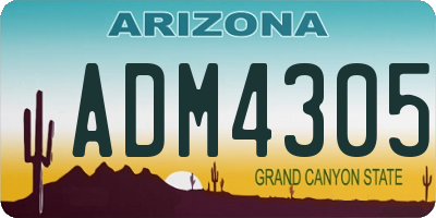 AZ license plate ADM4305