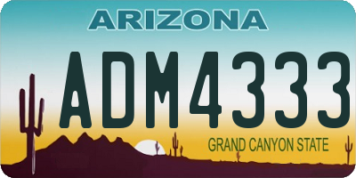 AZ license plate ADM4333