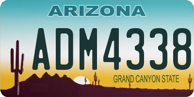 AZ license plate ADM4338