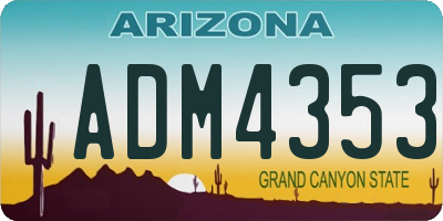 AZ license plate ADM4353