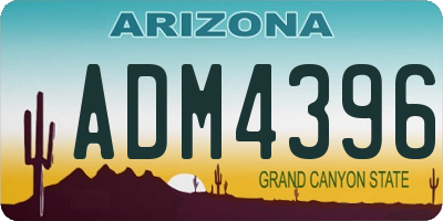 AZ license plate ADM4396