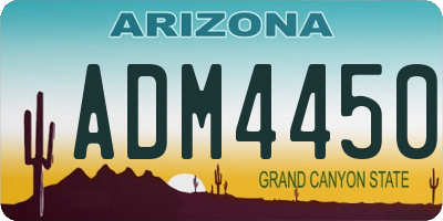 AZ license plate ADM4450