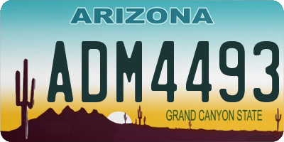 AZ license plate ADM4493