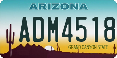 AZ license plate ADM4518