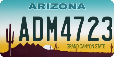 AZ license plate ADM4723